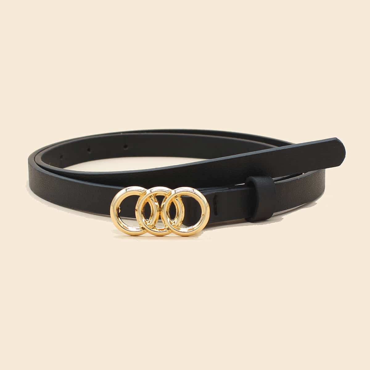 

Triple O-ring Buckle Belt, Black