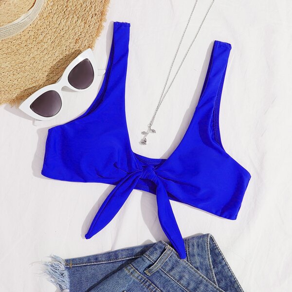

Knot Front Bikini Top, Royal blue