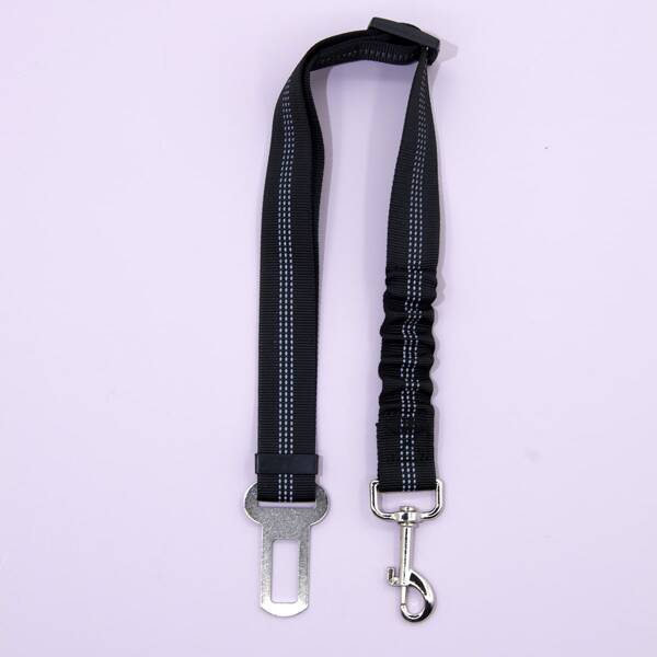 

1pc Reflective Dog Seat Belt, Black