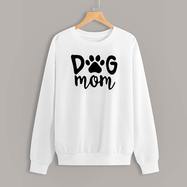 

Letter Graphic Drop Shoulder Sweatshirt, White