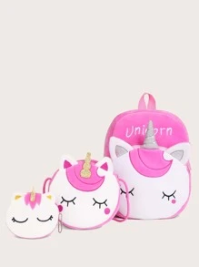 3 piezas set bolsa de niños en forma de dibujos animados - Rosa Fucsia - Ver 3