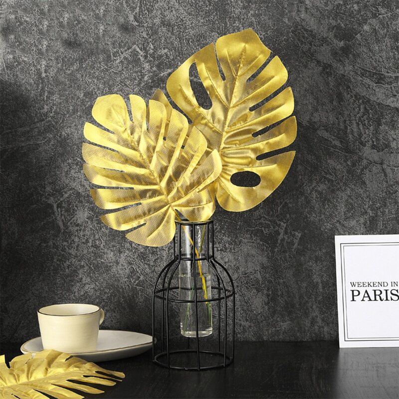 

6pcs Artificial Leaf, Gold
