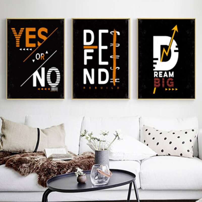 

1pc Slogan Graphic Wall Print, Multicolor