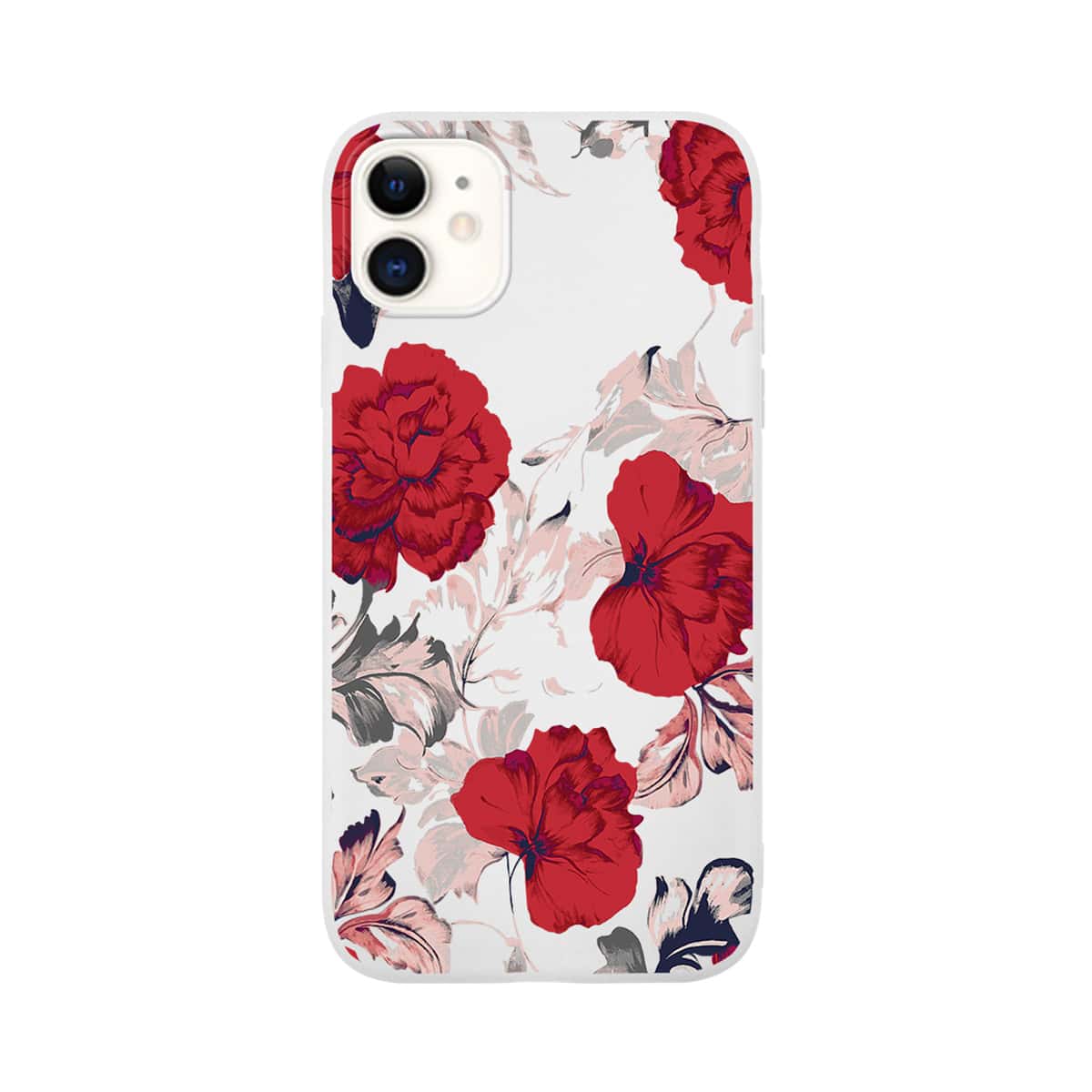 

1pc Flower Print iPhone Case, White