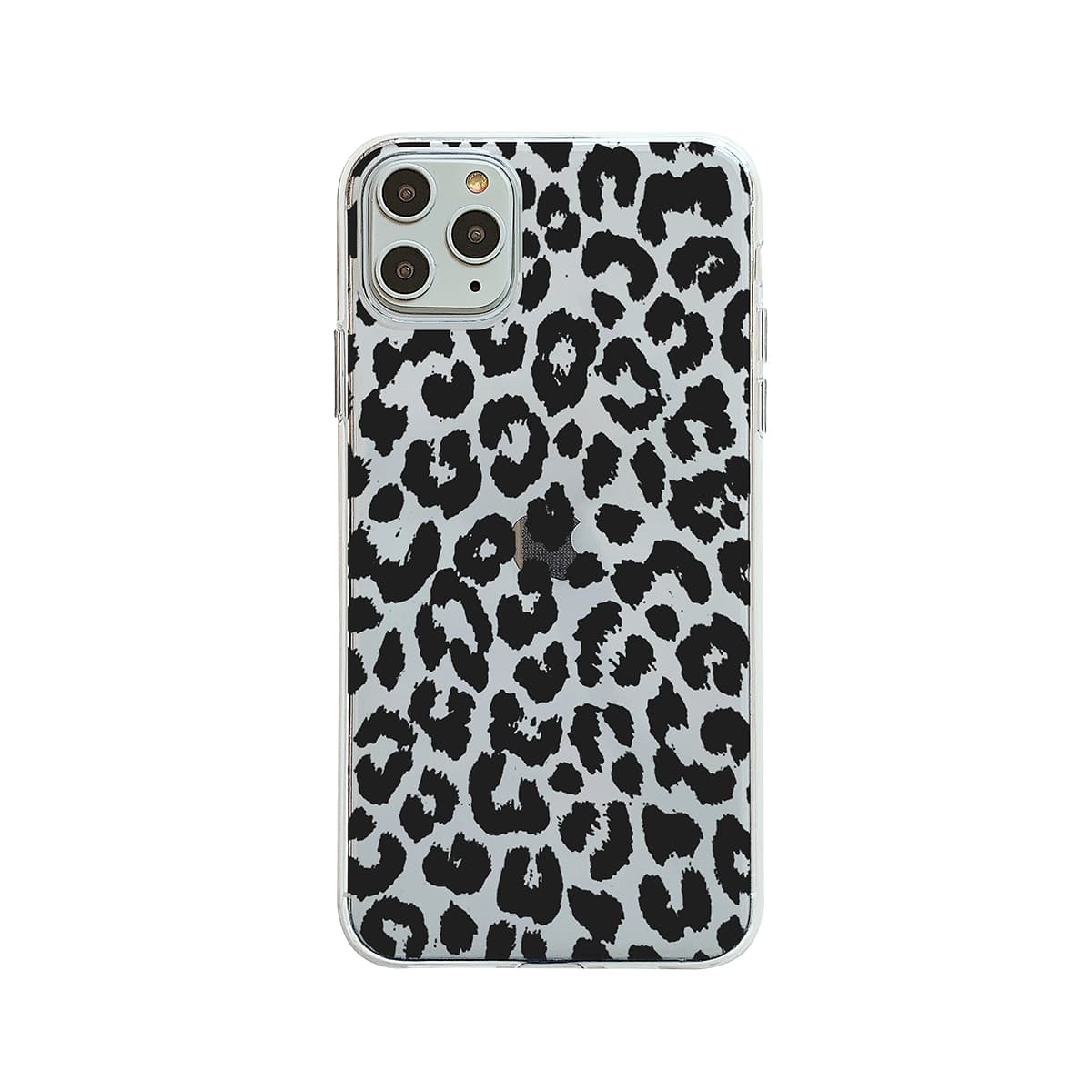 

1pc Leopard iPhone Case, Black clear