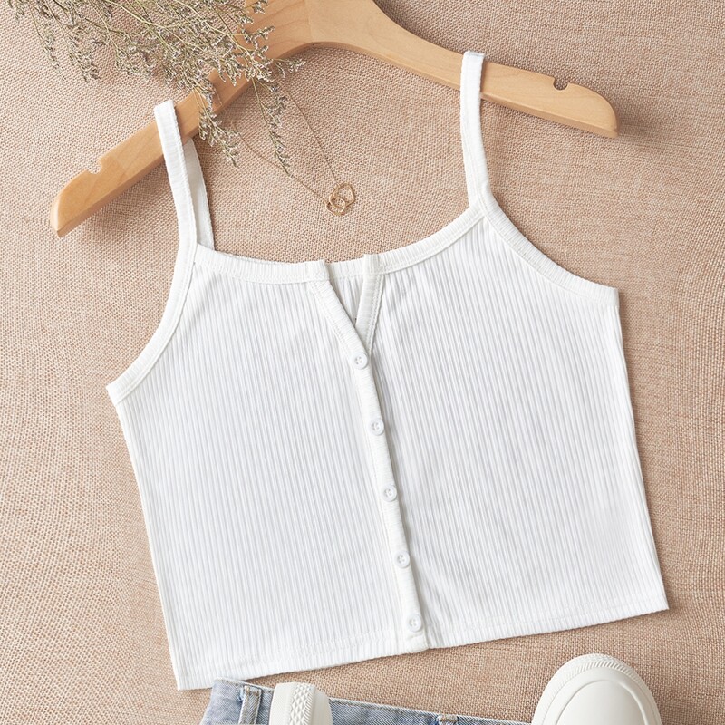 

Button Front White Cami