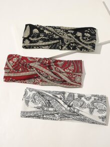 3 piezas diadema con patrón de paisley - Multicolor - Ver 1
