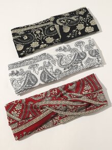 3 piezas diadema con patrón de paisley - Multicolor - Ver 2