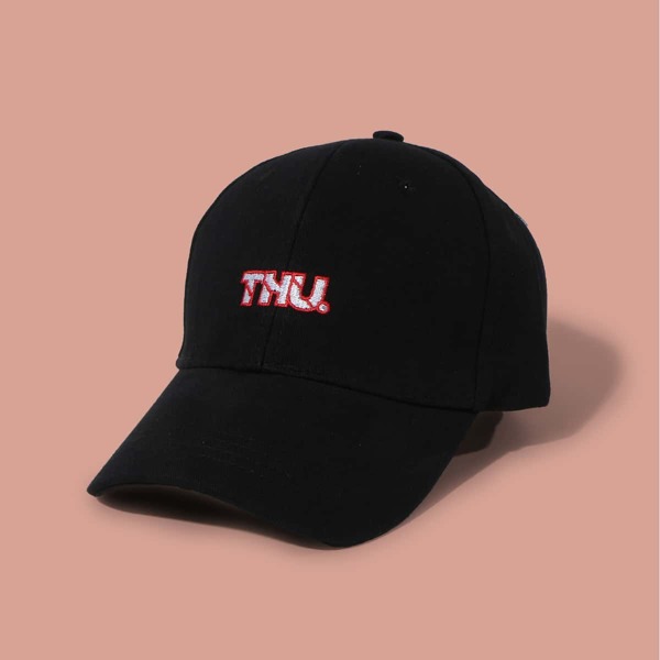 

Letter Embroidery Baseball Cap, Black