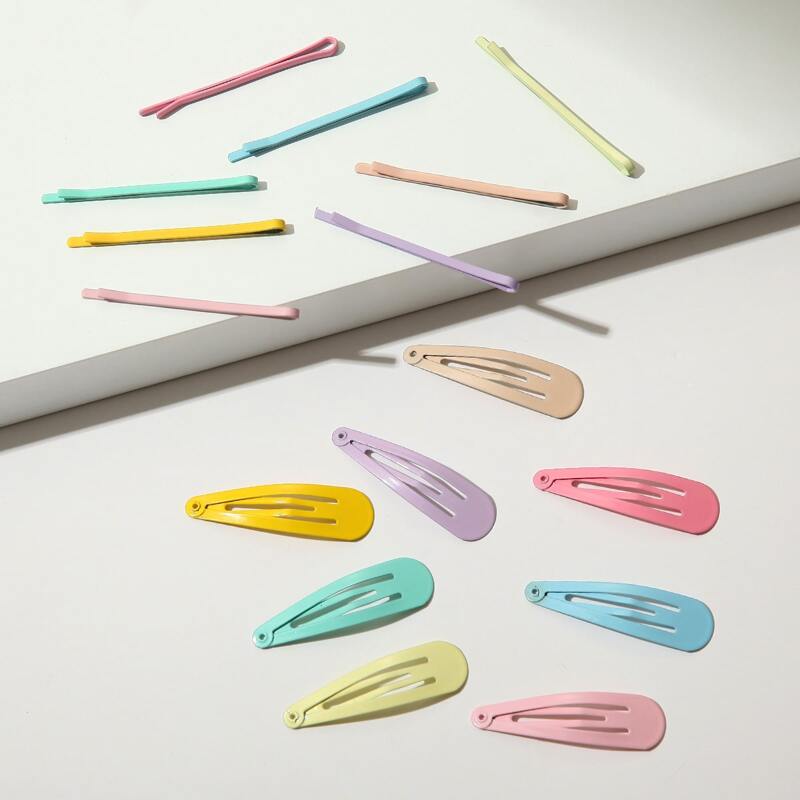 

16pcs Colorful Hair Clip, Multicolor