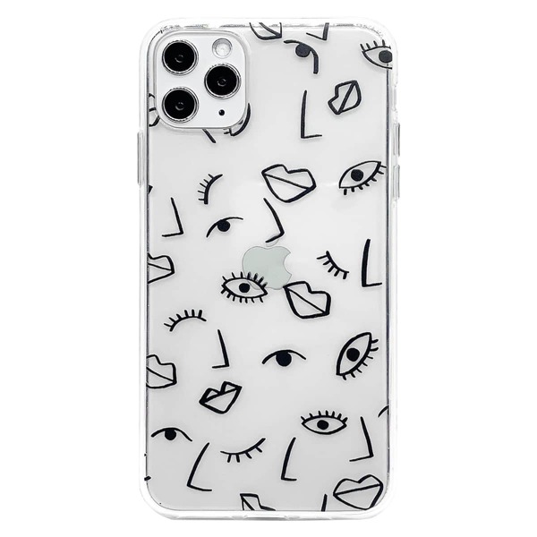 

1pc Graphic iPhone Case, Black and white