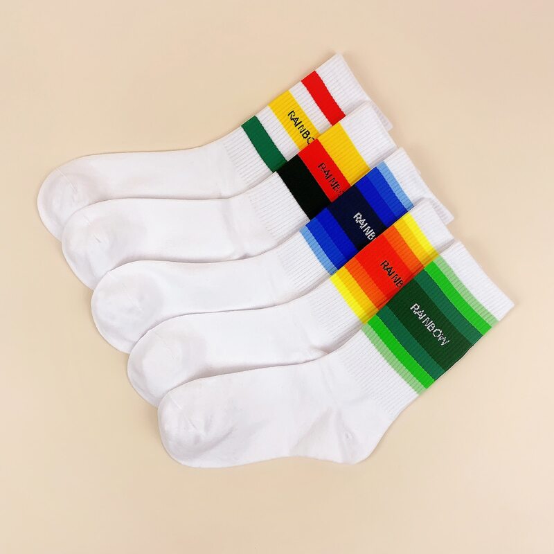 

5pairs Guys Letter Graphic Socks, White