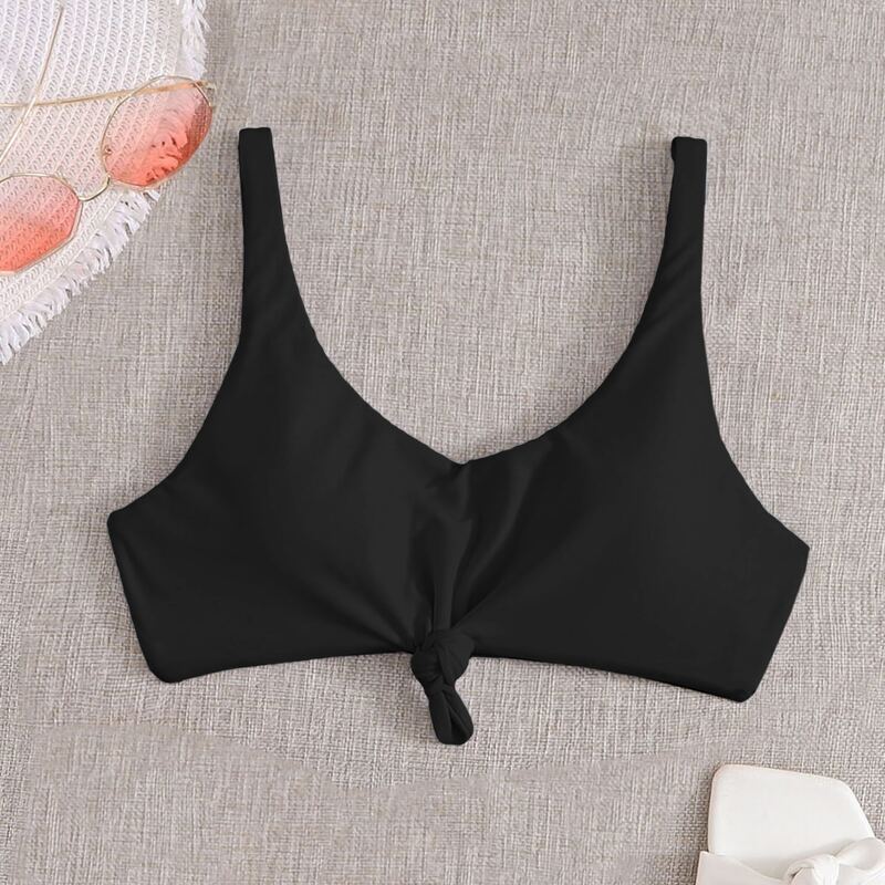 

Knot Hem Bikini Top, Black