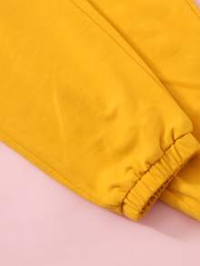 SHEIN Girls Floral and Letter Print Top & Trousers Set - Multicolor - View 3