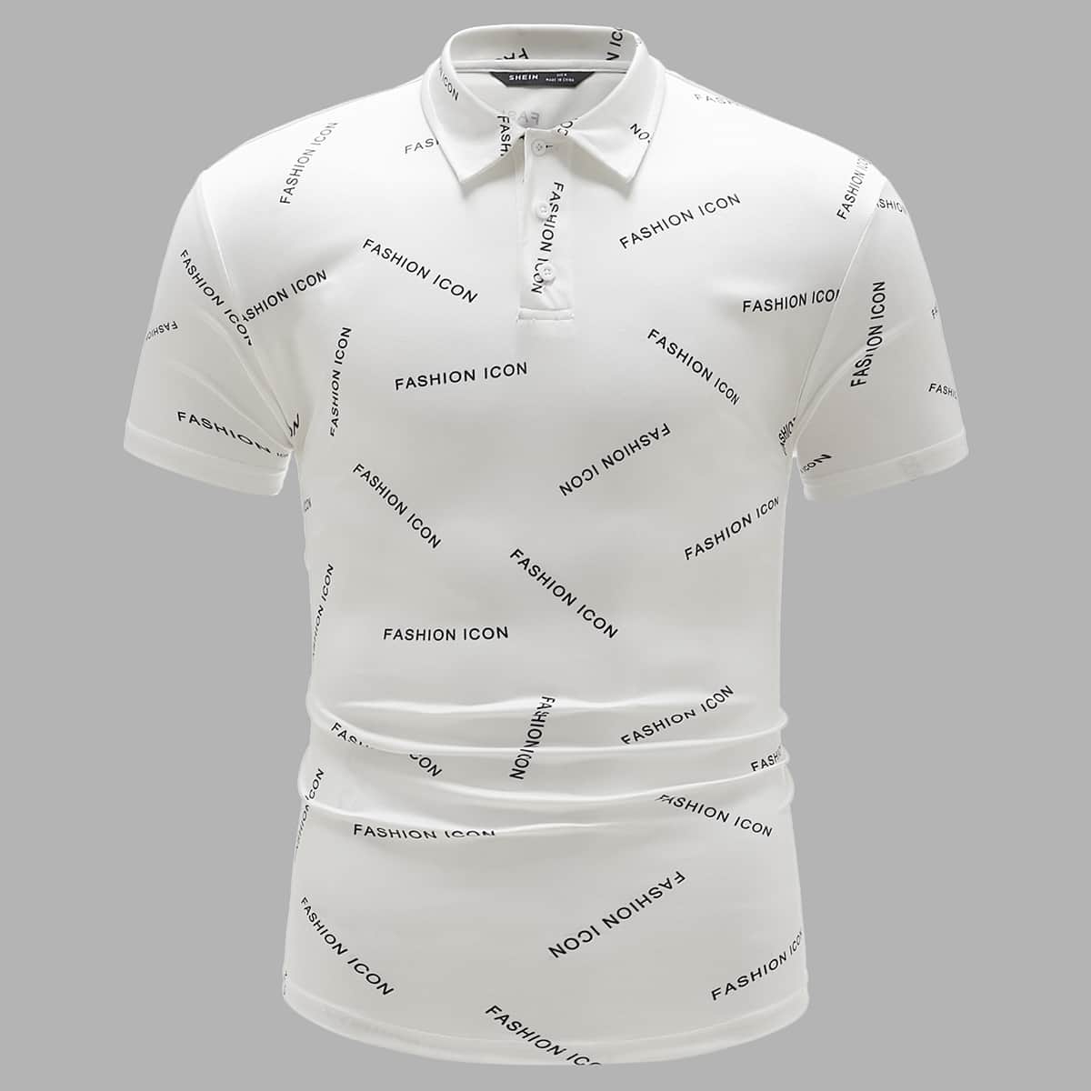 

Guys Letter Graphic Polo Shirt, White