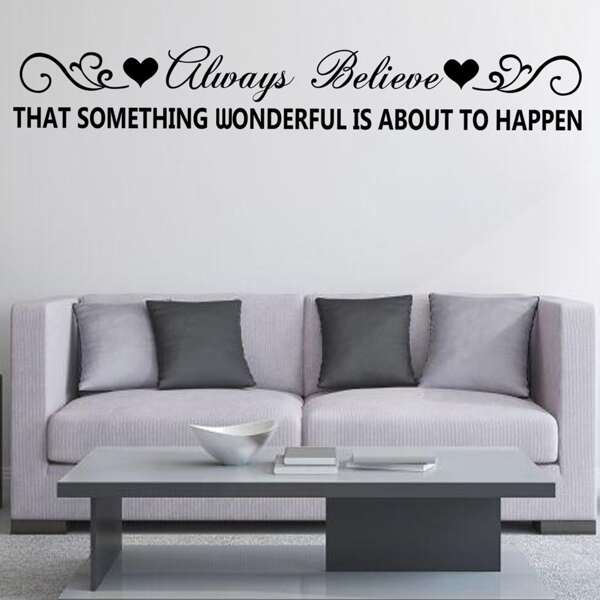 

Slogan Graphic Wall Sticker, Black