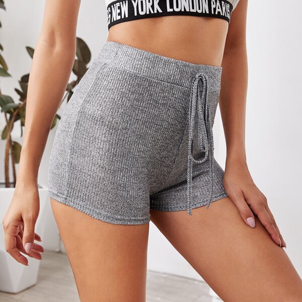 

Drawstring Waist Sports Shorts, Grey