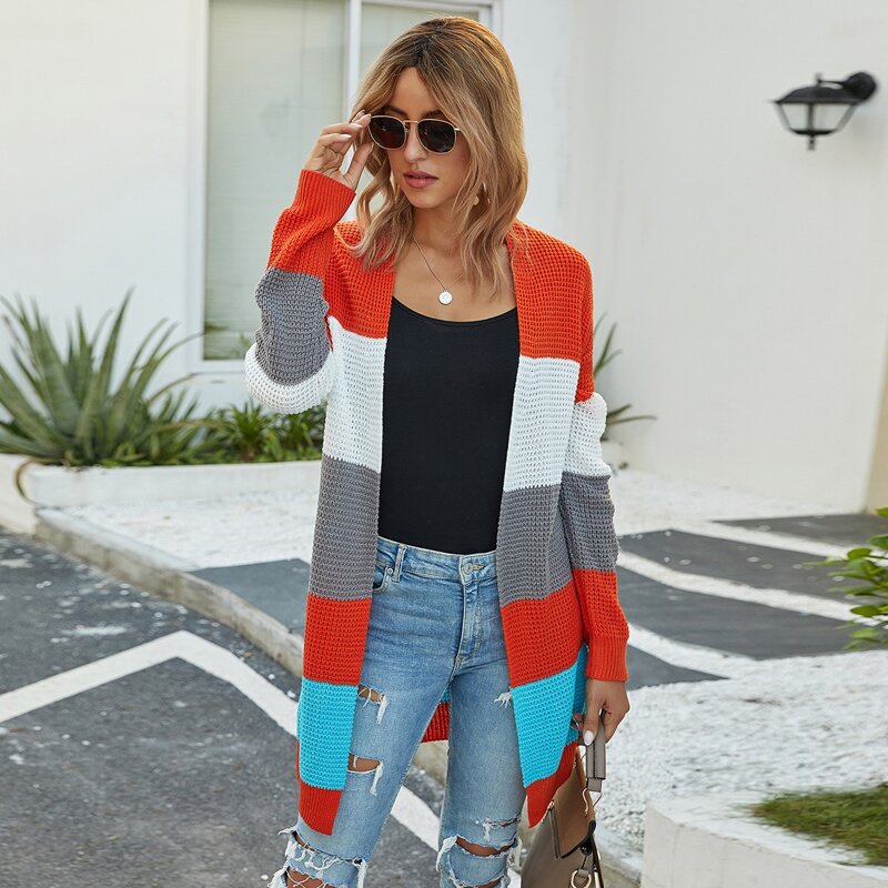 

Cut And Sew Drop Shoulder Cardigan, Multicolor