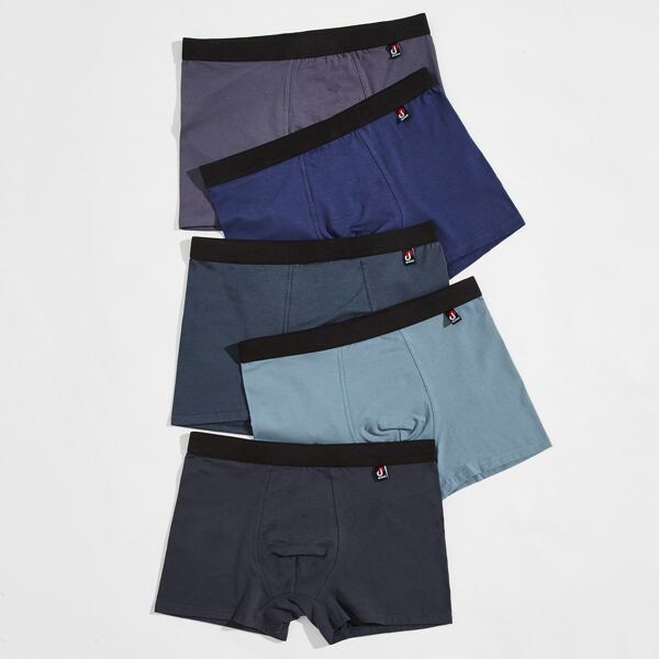 

Men 5pcs Color Block Boxer Brief, Multicolor