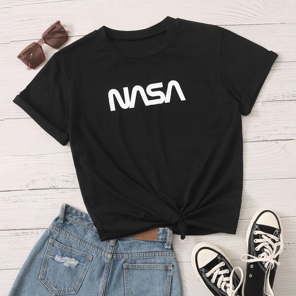 

Plus Letter Graphic Tee, Black