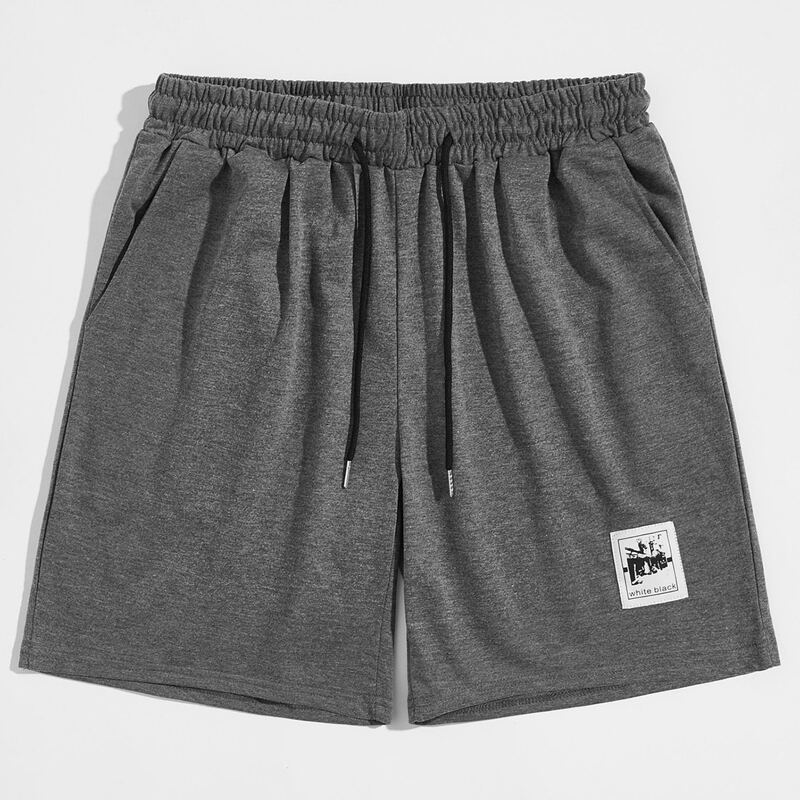 

Guys Letter Graphic Shorts, Dark grey