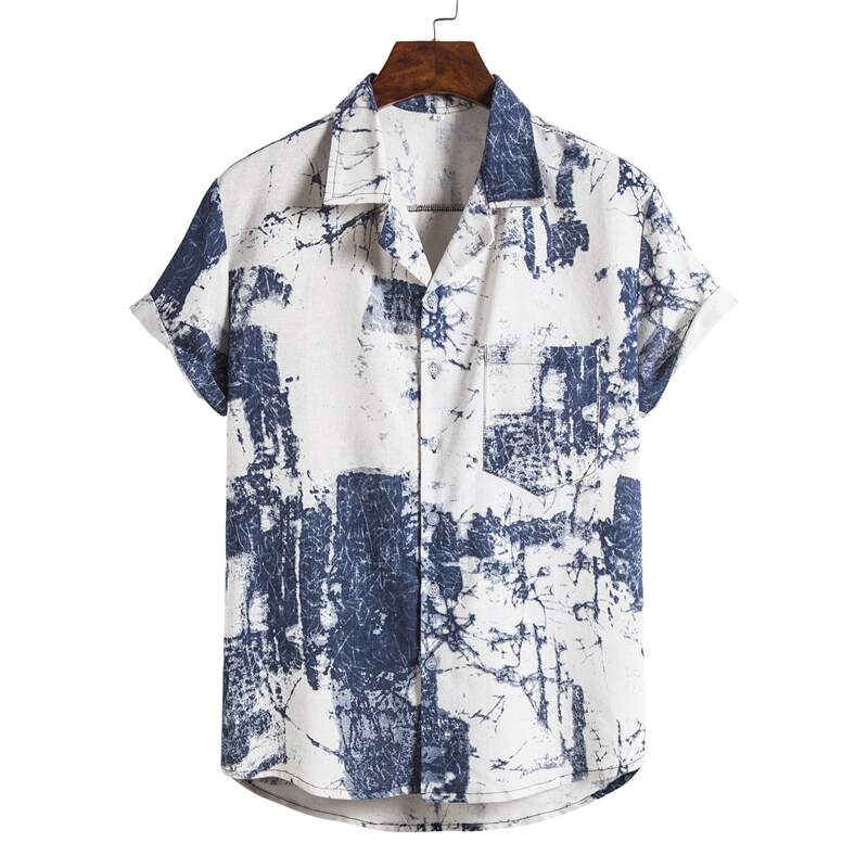 

Guys Tie Dye Shirt, Blue and white