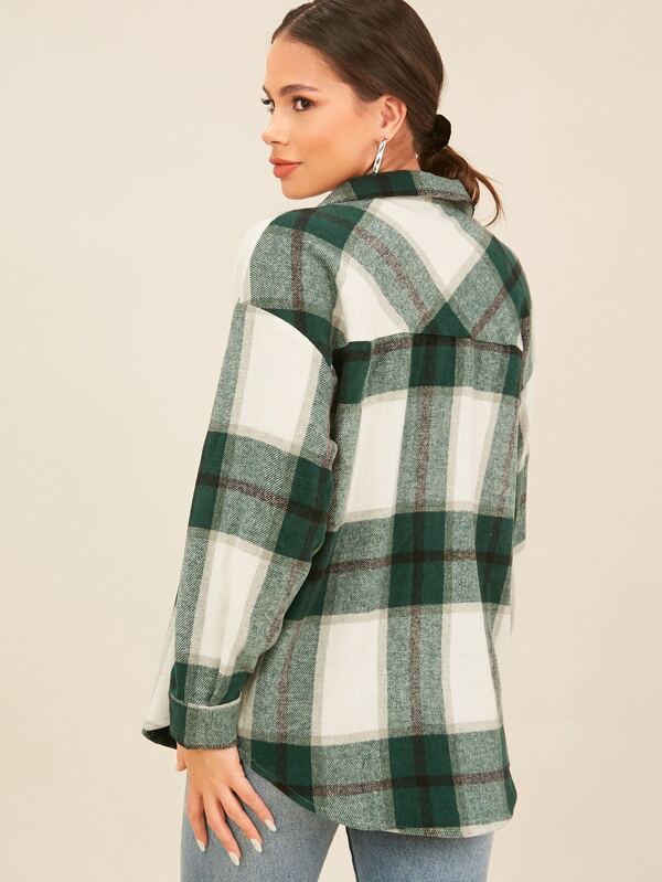 Plaid coat shein clearance