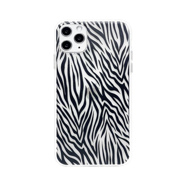 

1pc Zebra Stripe iPhone Case, Black and white