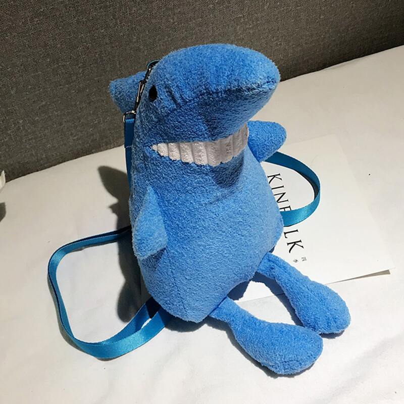 

Cartoon Shark Crossbody Bag, Blue