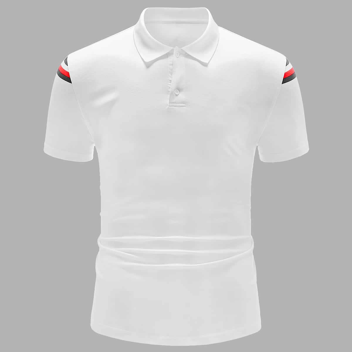 

Guys Striped Panel Polo Shirt, White