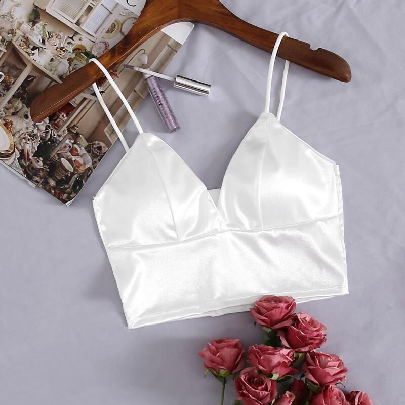 

Plain Longline Bralette, White