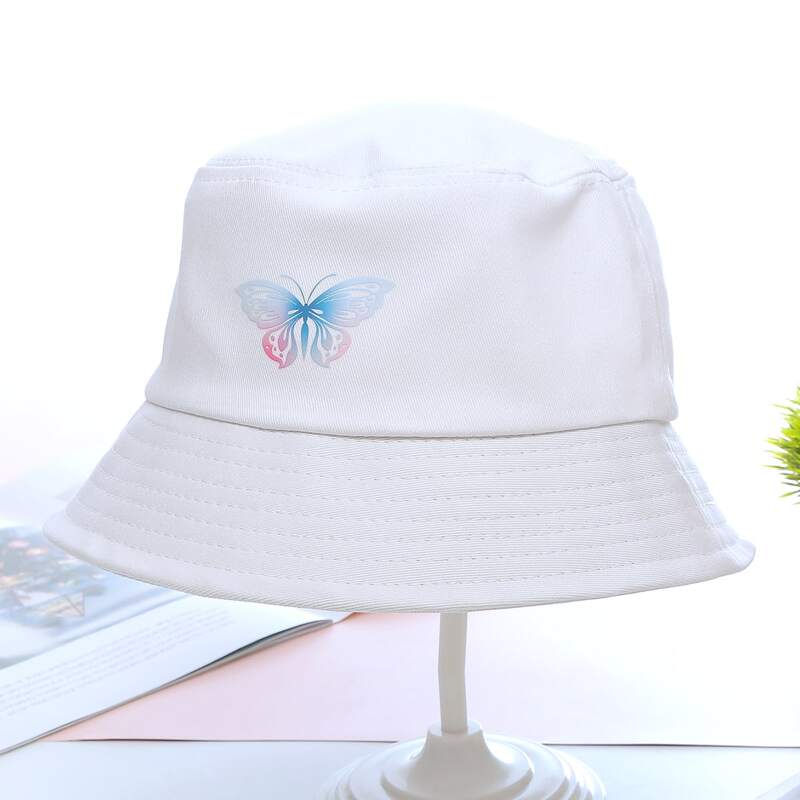 

White Butterfly Bucket Hat