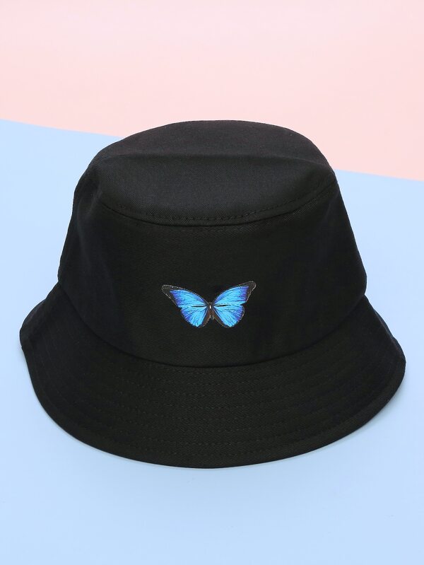 Black butterfly bucket hat clearance