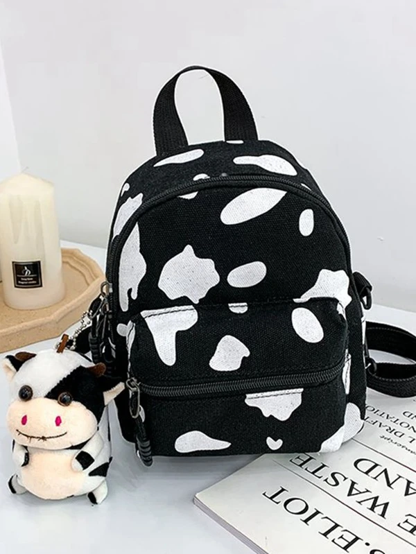 cow print backpack