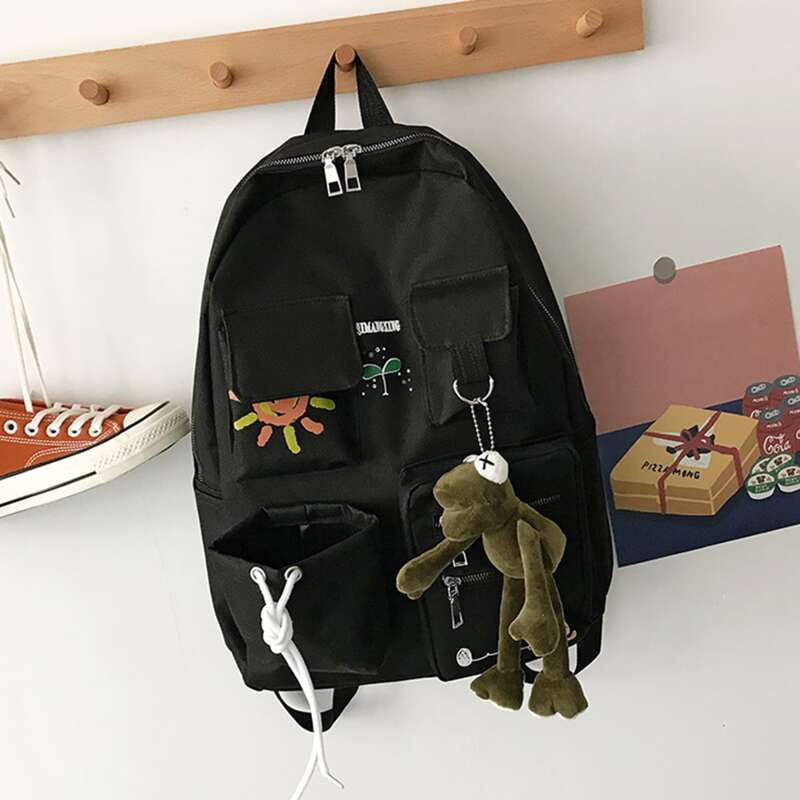 

Cartoon Pocket Backpack & Bag Charm, Black