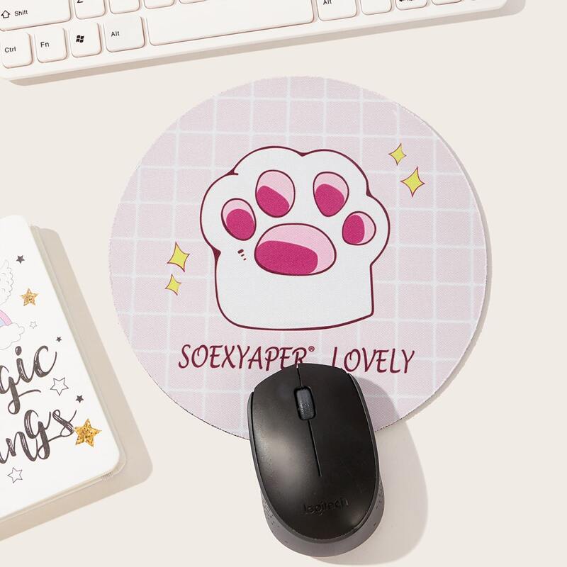 

Paw Print Round Mouse Pad, Multicolor