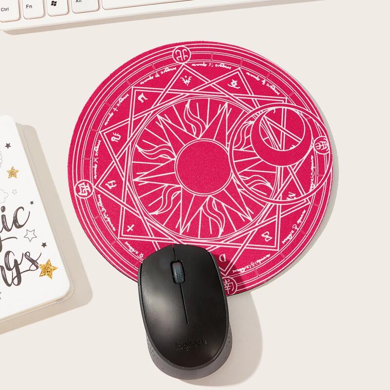 

Graphic Round Mouse Pad, Red