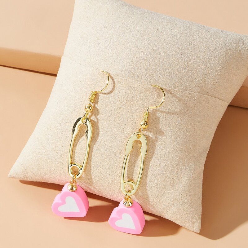 

Heart Drop Earrings, Multicolor