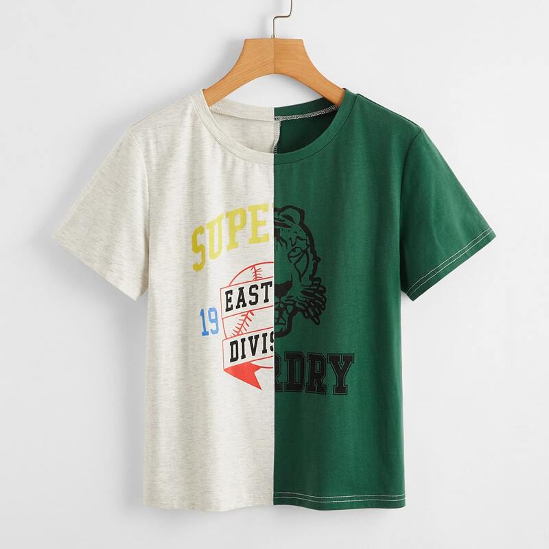

Colorblock Short Sleeve Tee, Multicolor