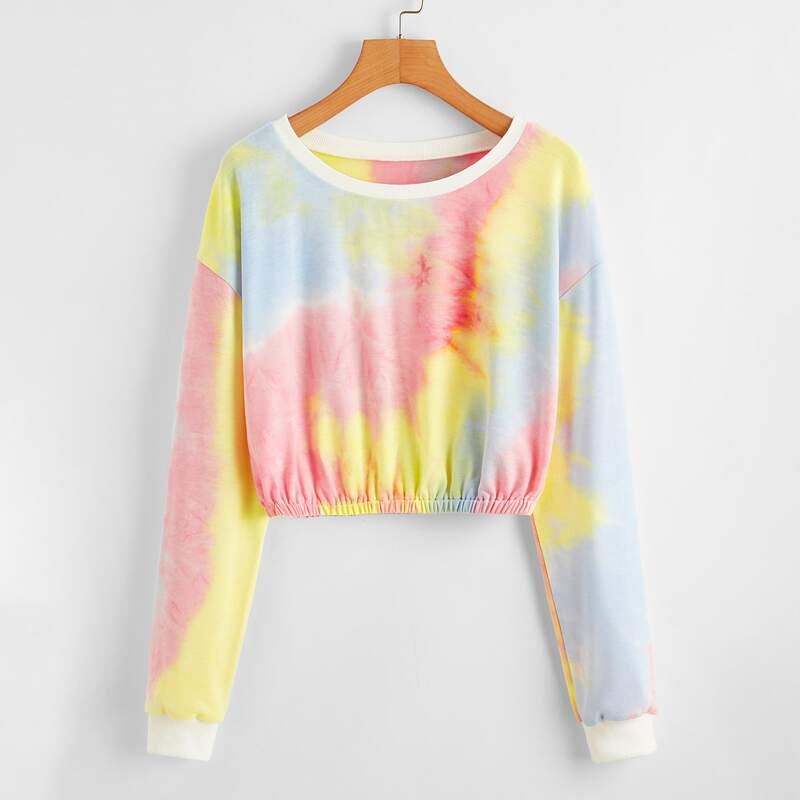 

Tie Dye Crop Sweatshirt, Multicolor