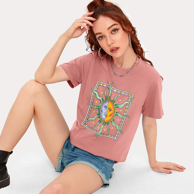 

Sun Graphic Tee, Rusty rose