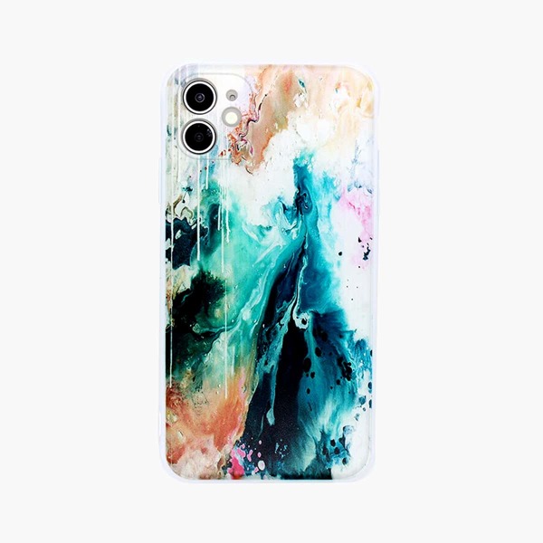 

1pc Watercolor Print iPhone Case, Multicolor