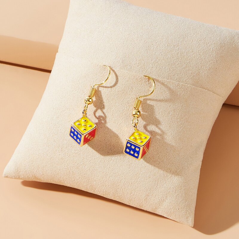 

Dice Drop Earrings, Multicolor