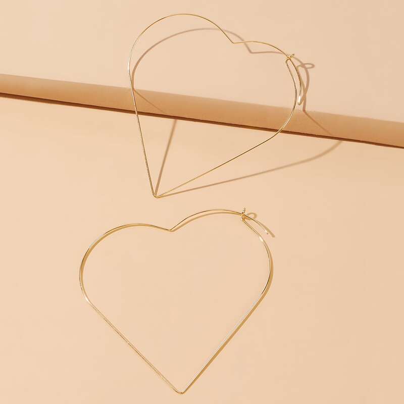 

Heart Hoop Earrings, Gold