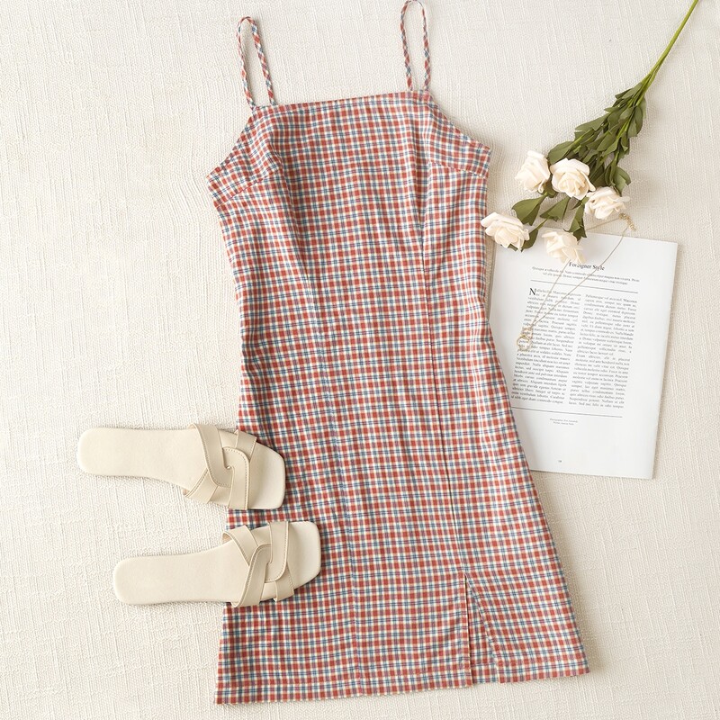 

Plaid Cami Dress, Multicolor