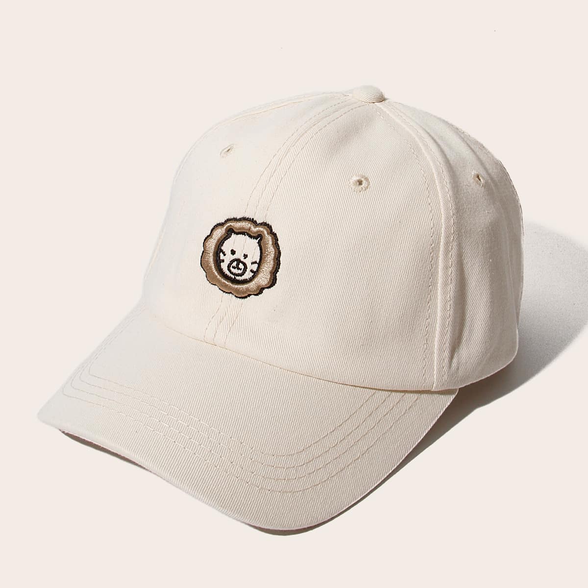

Guys Cartoon Embroidery Baseball Cap, Beige