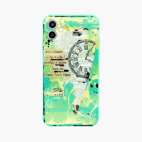 

1шт чехол для iPhone с принтом газеты, Многоцветный