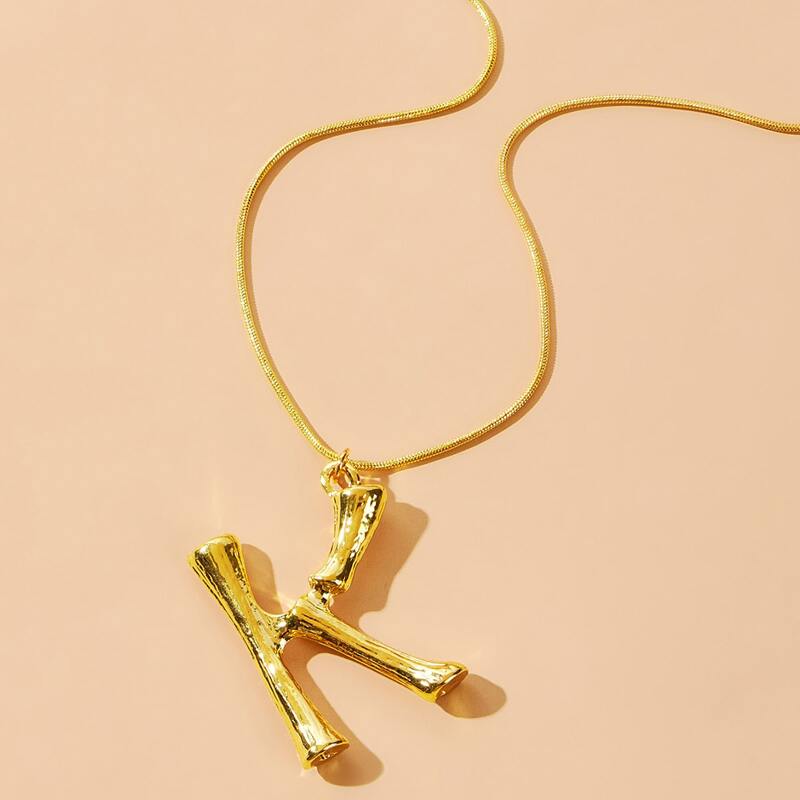 

Letter K Pendant Necklace, Gold