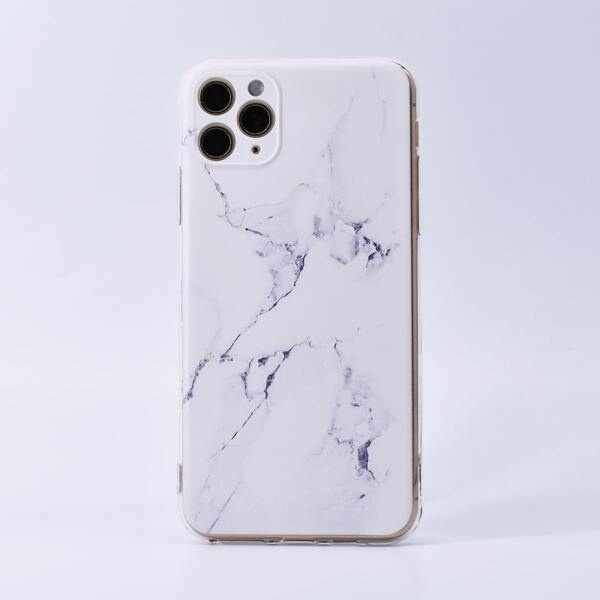 

1pc Marble Print iPhone Case, Multicolor