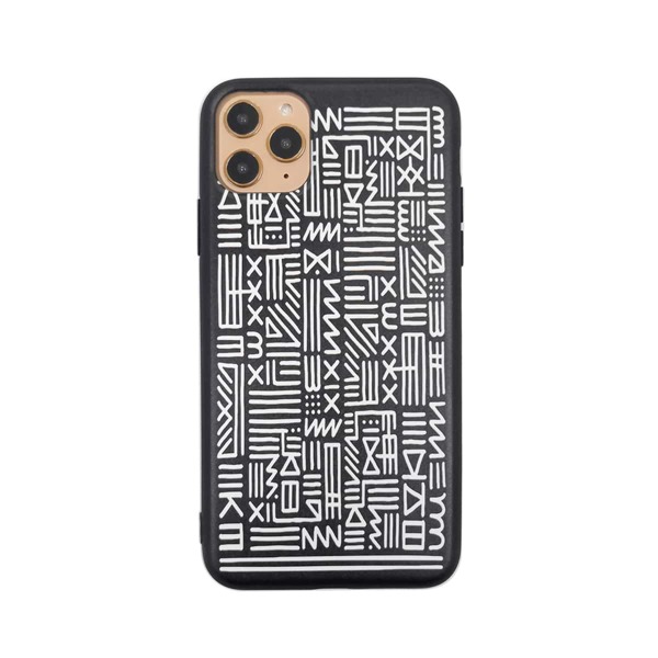 

1шт чехол для iPhone с геометрическим принтом, Чёрнобелые